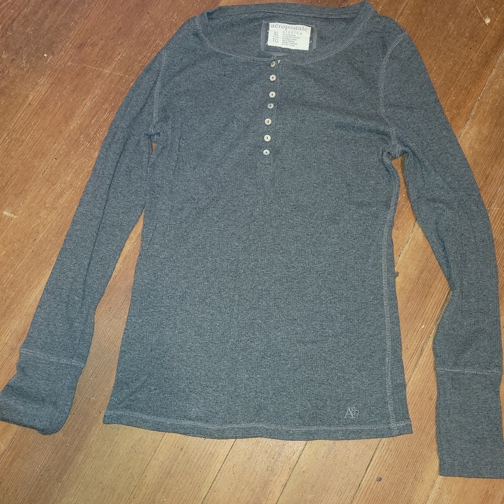 Aeropostale Long Sleeve Grey Shirt, size XL
